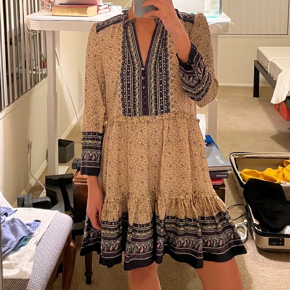 NWOT Veronica Beard Lumi Multi Abstract-Geo Print Silk Dress